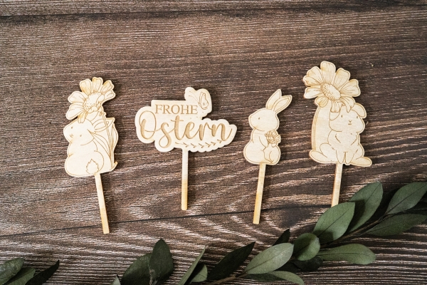 Cake Topper Muffin Stecker Set Osterhasen